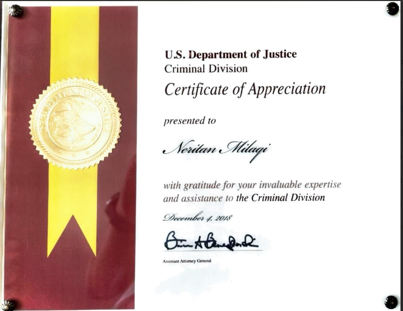 Certificate of Appreciation